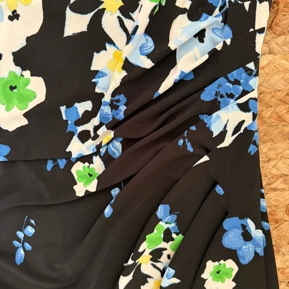 Lauren Ralph Lauren 24W Black & White Floral Stretchy Sleeveless Dress - Picture 3 of 6